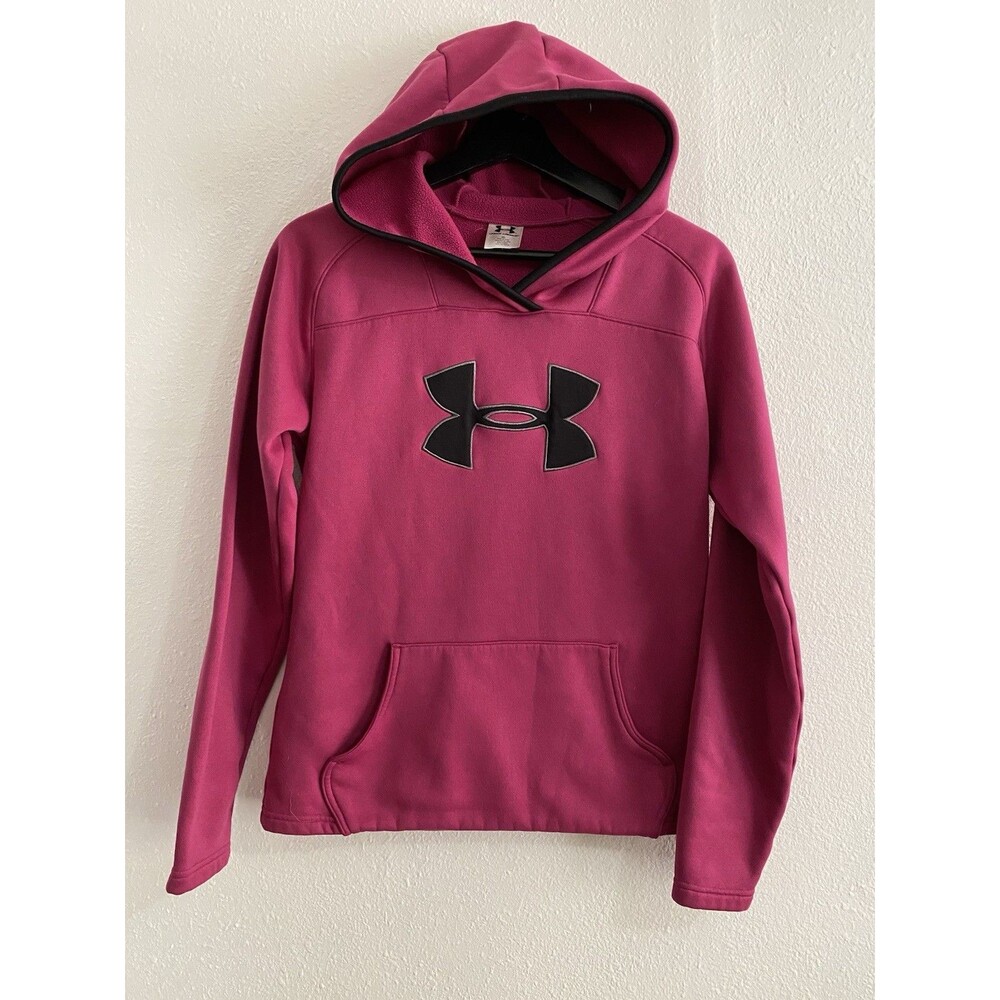 Under Armour Women’s Pullover Hot Pink Hoodie Sweatshirt Medium Activewear G39